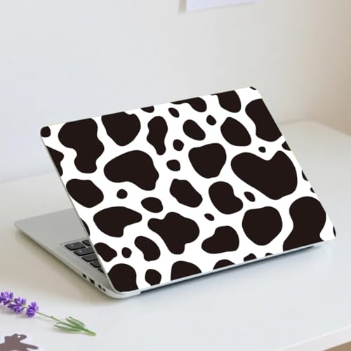 PLIGREAT Laptop Decal Sticker Skin Cover, Black White Cow Laptop Stickers Skins Decal Fits 12" 13" 13.3" 14" 15" Laptops Universal Removable Vinyl Notebook Art Protector Netbook PC Cover Decals - color: Black White Cow
