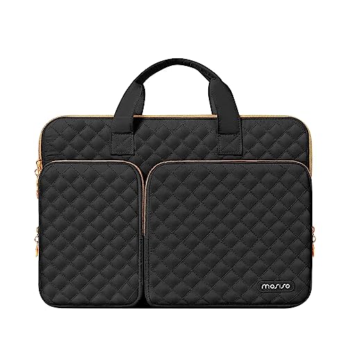 MOSISO 360 Protective Laptop Case 16 inch,15-15.6 inch Laptop Sleeve | Compatible with MacBook Pro 16 M5 M4 M3 M2 M1 HP Acer Dell Lenovo,Square Quilted Bag with 2 Pockets&Handle&Belt, Black - color: Black, size: 16 inch