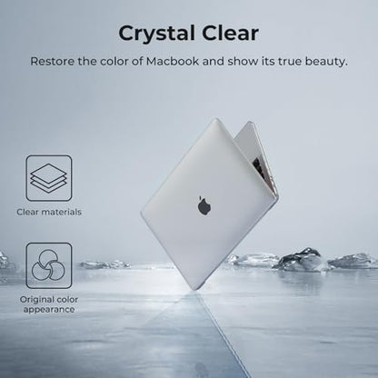 EooCoo Case for MacBook Air 13 inch M1 2020-2018, Crystal Clear | Crystal Hard Shell Scratch Resistant Protective Cover, Lightweight, Ultra Thin and Transparent, Easy Snap-On - color: Crystal Clear, size: Air 13.3-inch