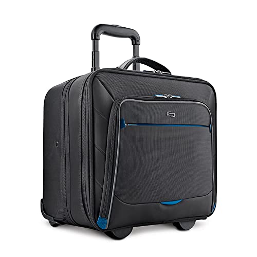 Solo New York Active Rolling Overnight Laptop Bag. Business Travel Rolling Overnighter Case for Women and Men. Fits up to 16 inch laptop - Black, 15" x 16" x 7" (TCC902-4/20)