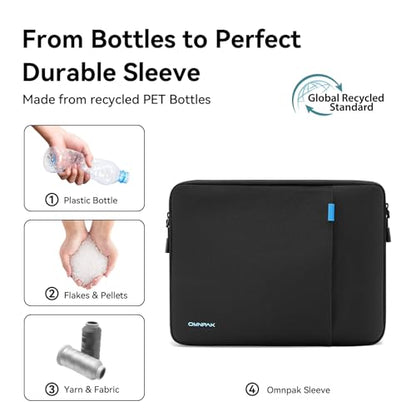 Omnpak Laptop Sleeve for 14" MacBook Pro M5-M1 Pro/Max, Shockproof | Protective Case with Accessory Pocket and YKK Ziper,Water-Resistant, 360° Shockproof Cover - size: 14-inch for MacBook Pro