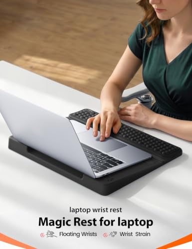 Vaydeer Wrist Rest with Laptop Stand, Ergonomic Laptop Wrist Support for Keyboard, Soft Memory Foam Wrist Pad for Desk, Carpal Tunnel Pain Relief for Typing Home Office