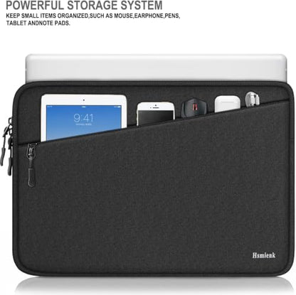 Laptop Sleeve 17 Inch, Traveling Water Resistant Computer Bag with Pocket | Laptop Sleeve, Shockproof Protective Carrying Notebook Bag Compatible for 14 In MacBook Air/Pro, HP, Lenovo, Dell, ASUS - color: Black, size: 17 Inch