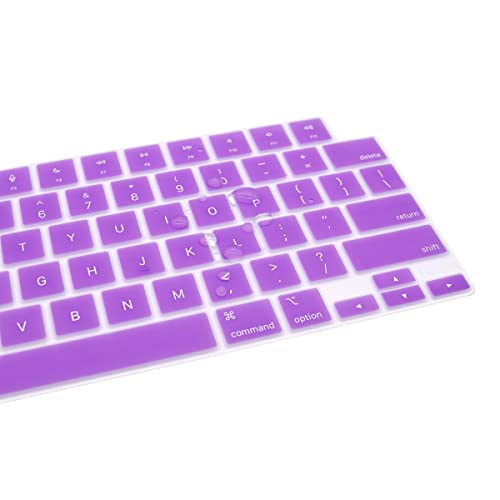 Se7enline Compatible with MacBook Keyboard Cover Skin for Mac Neo & Air 13/15 & Pro 14/16 inch (M5 M4 M3 M2 M1 A18 Pro) 2026/2025/2024/2023/2022/2021 Silicone Waterproof Dustproof Durable,Purple - color: Purple