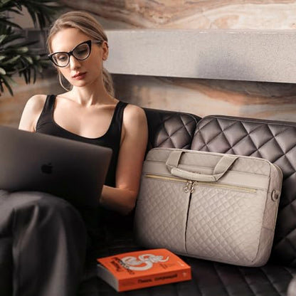 BAGSMART 17.3/15.6 Inch Laptop Bag, Briefcase for Women Computer Messenger Bag Office Travel Business, Warm Gray - color: Warm Gray, size: 17.3 Inch