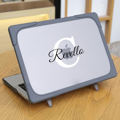 Batianda Custom Name Heavy Duty Case for MacBook Air 13.6 Inch 2026-2022 | Personalized Text Design, Ergonomic Foldable Stand Holds 22lbs, TPU Bumper, Matte Hard Shell, Fits A3449/A3240/A3113/A2681 - color: Customizable Name
