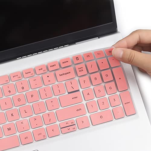 Keyboard Cover for 2022 2021 Dell Inspiron 15 3510 3511 3515 3525 5510 5515 5518 7510, Inspiron 16 7610, Dell Vostro 15 5510, Latitude 3520, Dell Inspiron 15 16 3000 5000 7000 US Keyboard Cover-Pink - color: Pink