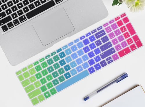 Keyboard Protector Skin Cover Compatible with HP Pavilion 15.6" Series/HP 15.6 Touchscreen Laptop 15-BS020WM/15.6" HP Pavilion x360 Series/15.6" HP Envy x360 Series/17.3" HP Pavilion Series -Rainbow - color: Rainbow