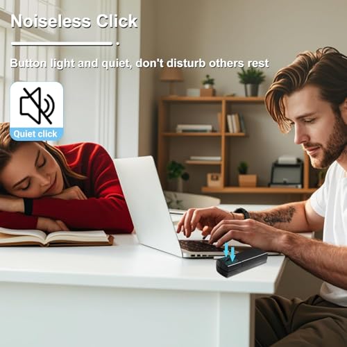 Wireless Mouse Mini Bluetooth 5.1/5.0 & 2.4Ghz Tri Mode Mice,Small Silent Portable Compact Finger Mice, Cute Tiny Travel USB Mouse for MacBook Chromebook PC Laptop Computer Tablet Office School Gift - color: Black