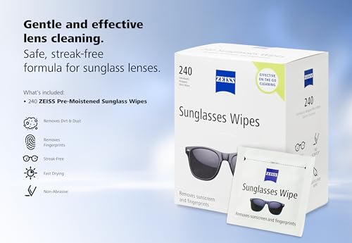 ZEISS Pre Moistened Sunglasses Cleaning Wipes 240 Count - size: 240 Count (Pack of 1)