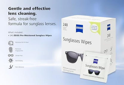 ZEISS Pre Moistened Sunglasses Cleaning Wipes 240 Count - size: 240 Count (Pack of 1)