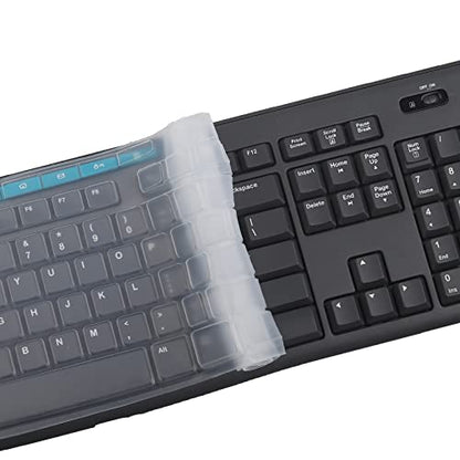 Keyboard Cover for Logitech MK370 MK295 MK275 MK270 Wireless Keyboard, Logitech K200 K260 K270 MK200 MK260 Keyboard Cover Skin Protector (NOT Fit Other Model Keyboards)-Clear - color: clear