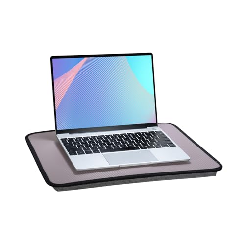 Portable Laptop Desk Fits Up to 16“ Laptops, Built-in Cushion,Lap Stand for Bed & Couch & Carpet, Great for Home & Office,Lap Desk with Cushion (Grey Violet, Medium) - color: Grey Violet