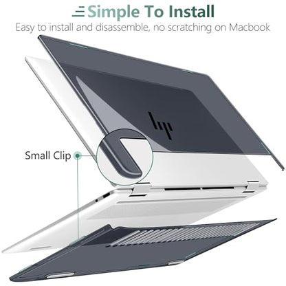 Clear Case for 16-inch HP Envy x360 2-in-1 Laptop (2024/2025) Compatible with 16-ACxxxx / 16-ADxxxx Series Ultra-Slim Lightweight Scratch-Resistant Hard Shell, Black - color: Black