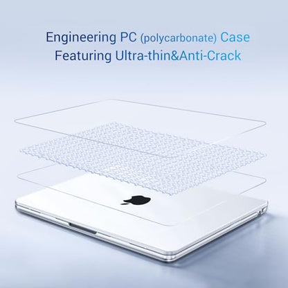 MOSISO Compatible with MacBook Air 15 inch Case M5 2026 M4 M3 M2 2025-2023 | A3448 A3241 A3114 A2941, Scratch-Resistant Protective Hard Shell Case&Keyboard Cover&ScreenFilm&Pouch, Crystal Clear - color: Crystal Clear