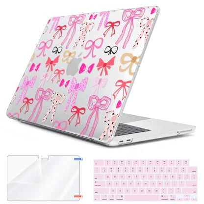 Compatible with MacBook Neo Case 13 inch 2026 Release A3404 with A18 Pro Chip, Anti-Crack & Scratch Protective Hard Shell Case & Keyboard Cover & Screen Protector & Webcam Cover, Bowknot - color: Bowknot