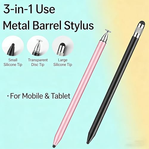 3in1 Stylus Pen for Samsung Galaxy Tab A11+/A11/A9+/A9/A8+/A8 Universal Android Pen Compatible with iOS/Microsoft/Android Tablet and Phones All Touch Devices (3in1 Rosegold) - color: 3in1 RoseGold