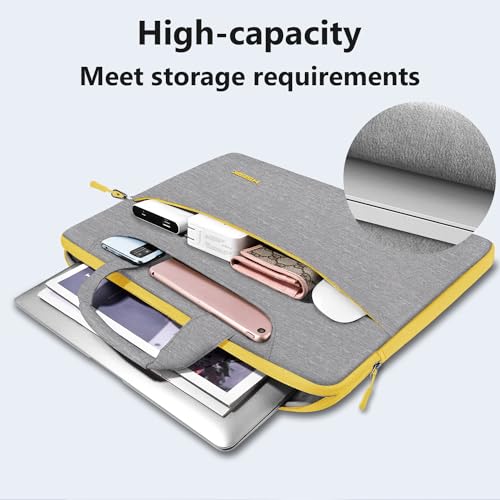 Hseok Laptop Shoulder Bag 13 13.3 14 Inch Case Compatible with MacBook Pro/Neo 14" M5/M4/M3/M2/M1,Mac Air/pro/Neo 13" and Most 13 13.3 14 Notebooks,Spill-Resistant Briefcase,LT Gray & LT Yellow - color: Light Gray & Light Yellow, size: 13-13.5 inch