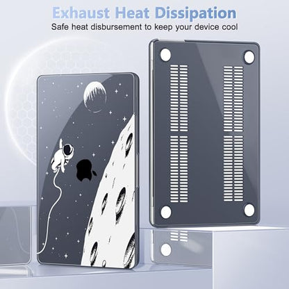 May Chen for MacBook Air 15 inch Case M5 M4 M3 M2 2026 2024-2023, Model A3448 A3241 A3114 A2941, Closes Seamlessly Hard Shell Laptop Cover with Keyboard Cover, Astronaut Flight - color: Astronaut Flight