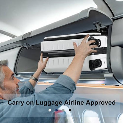 CENSIEN 20 Inch Carry On Luggage 22×14×9 Airline Approved with Front Pocket | Front Opening with Laptop Pocket,Lightweight ABS+PC Hard Shell Suitcases,360° Spinner Wheels,TSA Lock,YKK Zipper,White - color: White, size: 20 Inch