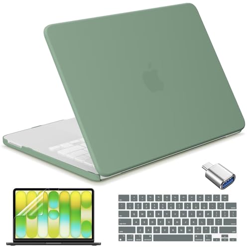 for MacBook Neo 13 inch Case 2026, Ultra-Thin Shockproof Hard Shell Case with Keyboard Cover & Screen Protector for MacBook Neo 13 A3404 A18 Pro Chip, Midnight Green - color: Midnight Green