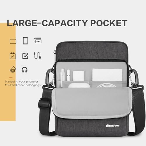 NIDOO 13 inch Laptop Sleeve Case Protective for 12.9" 13" iPad Pro Air /13" MacBook Pro Air M3 M2 / Microsoft Surface Pro 10 9 8/13.3" Galaxy Pro 360/13.4" Dell XPS 13/ HP EliteBook Computer - color: Dark Grey, size: 13 inch