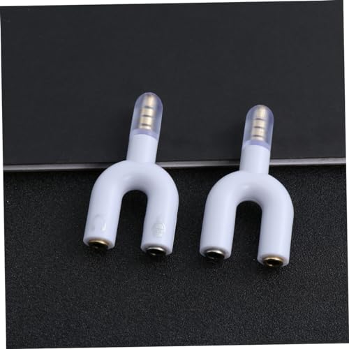 Homoyoyo 2pcs Audio Input and Output Adapter Headset Splitter for Laptop and Connect Headphones and Microphone Simultaneously Portable and Convenient Design