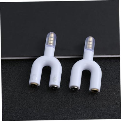 Homoyoyo 2pcs Audio Input and Output Adapter Headset Splitter for Laptop and Connect Headphones and Microphone Simultaneously Portable and Convenient Design