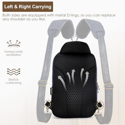 Canvas Messenger Bag Sling Bag Crossbody Shoulder Bag for Men Women Travel Work Satchel Bags - color: Blue-a