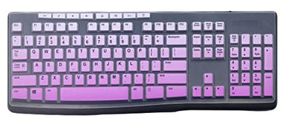 Ultra Thin Desktop PC Silicone Clear Keyboard Cover Skin Protector Compatible for Logitech MK295 MK275 MK270 Wireless Keyboard, Logitech K200 K260 K270 MK200 MK260 Keyboard (Gradient Purple) - color: Gradient Purple