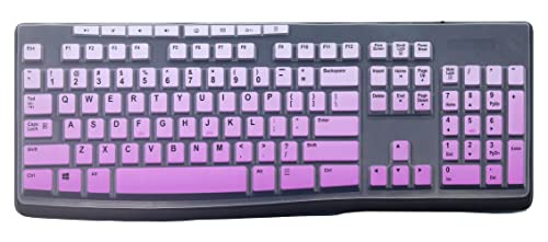 Ultra Thin Desktop PC Silicone Clear Keyboard Cover Skin Protector Compatible for Logitech MK295 MK275 MK270 Wireless Keyboard, Logitech K200 K260 K270 MK200 MK260 Keyboard (Gradient Purple) - color: Gradient Purple