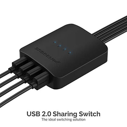 SABRENT USB 2.0 Sharing Switch up to 4 Computers and Peripherals LED Device Indicators (USB-USS4) - size: 4-Port Switch