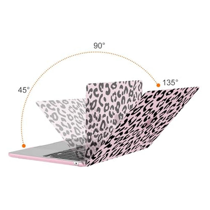 MOSISO Compatible with MacBook Air 13 inch Case M5 2026 M4 2025 M3 M2 2024-2022 A3449 A3240 A3113 A2681, 3 in 1 Leopard Grain Hard Case&Keyboard Cover&ScreenFilm for MacBook Air 13.6 Case, Pink - color: Pink