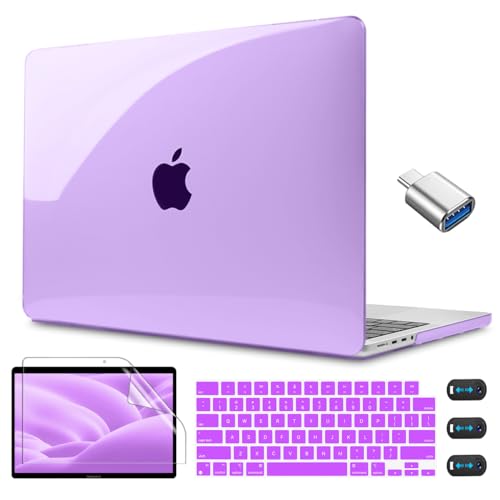 CISSOOK Crystal Purple Case for MacBook Pro 14 Inch 2021-2023 2024 2025 2026, Plastic Hard Shell Cover for MacBook Pro 14 M1 M2 M3 M4 M5 - color: Pro14inch-Clear Purple