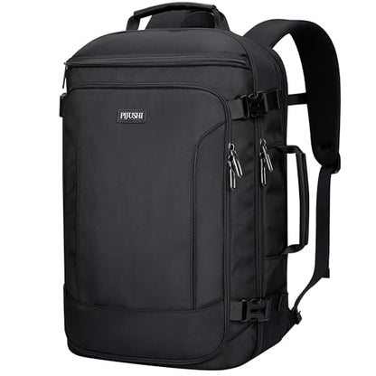 Travel Backpack Carry On Everyday Laptop Backpack Fits 16" Laptop | Flight Approved Luggage Backpack for Men Women, Suitcase-Style Main Pocket, Laptop Compartment, USB Port, for Travel, Daily - color: Black
