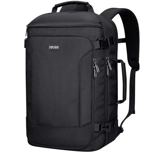 Travel Backpack Carry On Everyday Laptop Backpack Fits 16" Laptop | Flight Approved Luggage Backpack for Men Women, Suitcase-Style Main Pocket, Laptop Compartment, USB Port, for Travel, Daily - color: Black