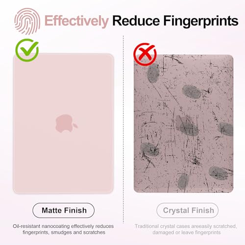 G JGOO Compatible with MacBook Neo Case 13 inch 2026 Release Model A3404, 100% Match Official Color, Matte Plastic Protective Hard Shell Case with Keyboard Cover & Screen Protector, Blush Clear - color: Blush Clear