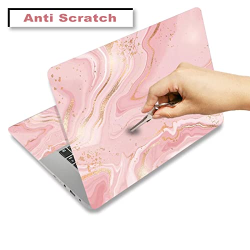 15.6 inch Laptop Notebook Skin Sticker Universal Soft Art Cover Decal Fits 12 13 13.3 14 15 15.4 15.6 inch Laptop Protector,Easy to Apply, Reusable, Pink Gold Marble - color: Pink Gold Marble
