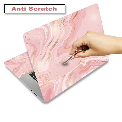 15.6 inch Laptop Notebook Skin Sticker Universal Soft Art Cover Decal Fits 12 13 13.3 14 15 15.4 15.6 inch Laptop Protector,Easy to Apply, Reusable, Pink Gold Marble - color: Pink Gold Marble