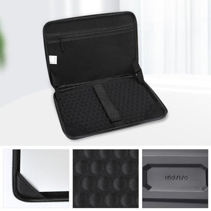 MOSISO 13-14 inch Laptop Hard Case, 13.3 inch Waterproof Shockproof Computer Bag Compatible with MacBook HP Dell, Mechanical Geometric EVA Carrying Sleeve Laptop Case Hard Shell with Handle, Black - size: 13.3 inch