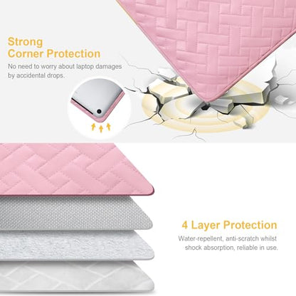 Lacdo 13 inch Laptop Sleeve Case for 13 inch New MacBook Air M5 A3449 (2026), M4 A3240 2025, M3 A3113, M2 A2681, M1 A2337, 13" MacBook Neo A18 Pro A3404 (2026), iPad Air/Pro 13 M5 Computer Bag, Pink - color: Pink, size: New MacBook Air/Neo/Pro 13 Inch