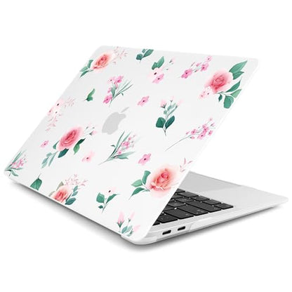 Batianda LumiArt Case for MacBook Air 13 inch 2018-2020, Peach Rose | Fits Model A2337 M1/A2179/A1932, with Elegant Botanical Design, Slim Hard Shell For Designers, Women and Girls Floral Lovers - color: Peach rose