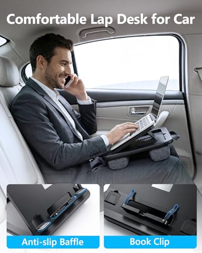Adjustable Lap Desk with Cushion - 8 Angles Ergonomic Adjustment | Laptop Lap Desk For Bed Couch Car Home Office - Ideal For Reading Drawing Working- Fits up to 14 Inch Laptop Tablet (MINI) - size: MINI