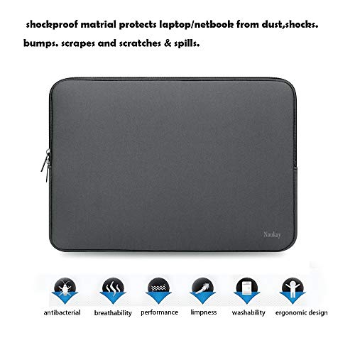 Laptop Sleeve Case,13-13.3 Inch Resistant Neoprene Laptop Sleeve/Notebook Computer Pocket Case/Tablet Briefcase Carrying Bag-(Grey) - color: Grey, size: 13.3 inch