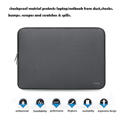 Laptop Sleeve Case,13-13.3 Inch Resistant Neoprene Laptop Sleeve/Notebook Computer Pocket Case/Tablet Briefcase Carrying Bag-(Grey) - color: Grey, size: 13.3 inch