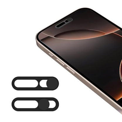Front Camera Cover Compatible for iPhone 16/16Plus/16Pro/16Pro Max/15/15Plus/15Pro/15Pro Max/14Pro/14Pro Max,Webcam Cover Protect Privacy and Security,Not Affect Face ID, 2 Pack-Black - color: Black