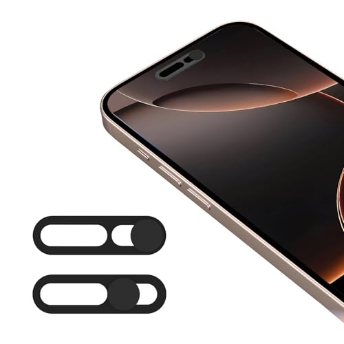 Front Camera Cover Compatible for iPhone 16/16Plus/16Pro/16Pro Max/15/15Plus/15Pro/15Pro Max/14Pro/14Pro Max,Webcam Cover Protect Privacy and Security,Not Affect Face ID, 2 Pack-Black - color: Black