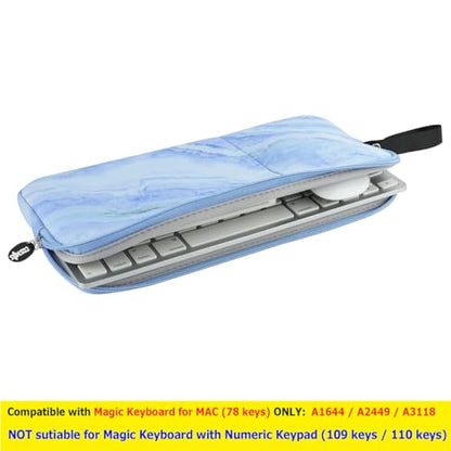Neoprene Carrying Keyboard Sleeve Case Bag Protection Pouch Compatible with Magic Keyboard 1 & 2, Wireless Keyboard, Magic Mouse, Magic Trackpad and Wireless Trackpad (Blue Marble Pattern) - color: Blue Marble Pattern