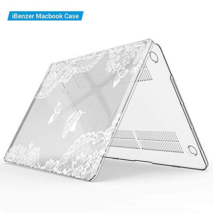 IBENZER Compatible with 2025 2024 M2 MacBook Pro 13 Inch Case 2025-2016 M1 A2338 A2289 A2251 A2159 A1989 A1706 A1708, Hard Shell Case & Keyboard Cover for Mac Pro 13, Lace, T13LACE+1A - color: Lace