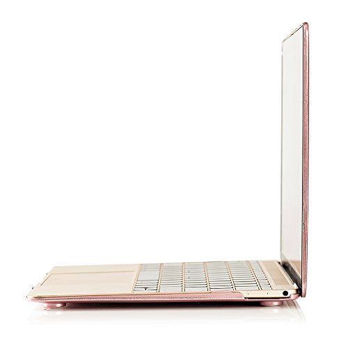 RUBAN Case Compatible with MacBook 12 Inch A1534 - Slim Snap On Hard Shell Protective Cover and Keyboard Cover, Rose Gold - color: Rose Gold